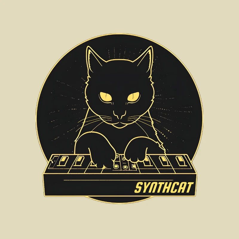 Schwarze Synth-Katze