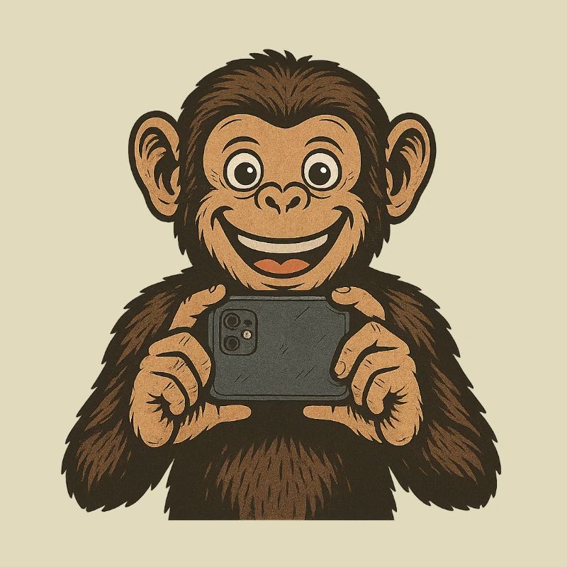Affe mit Smartphone