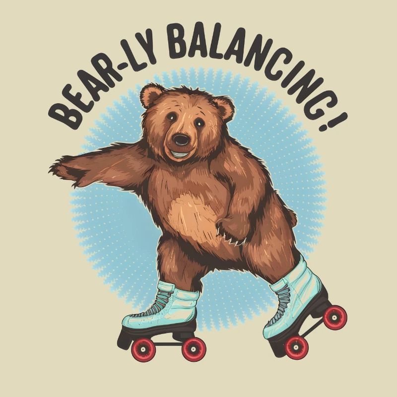 Bear Roller Skating "Bear-ly Balancing!"