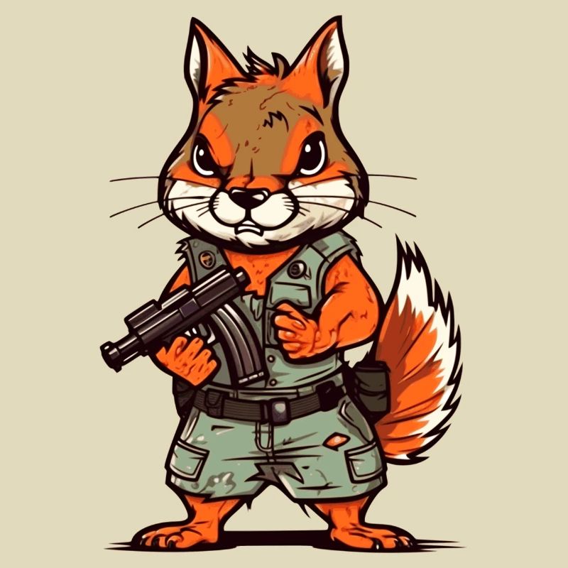 Eichhörnchen bis an die Zähne bewaffnet