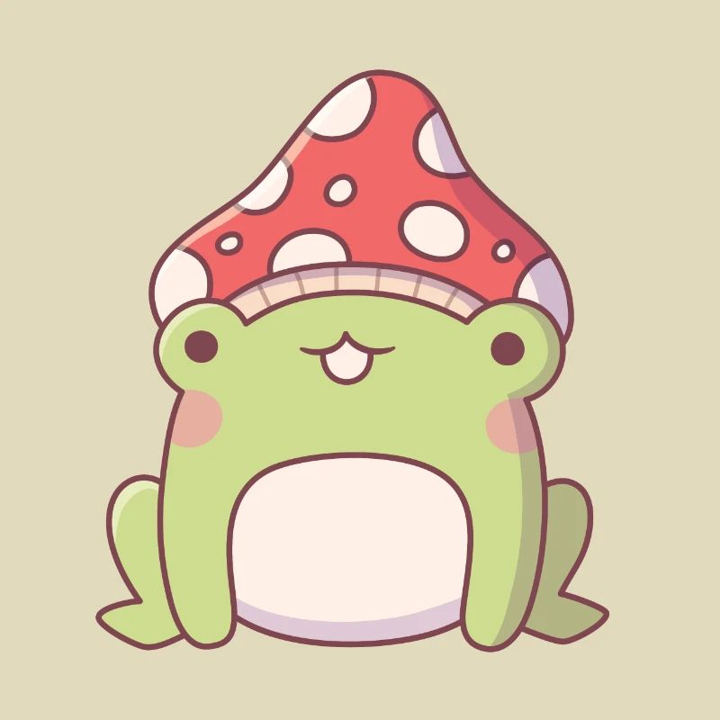 Cute Toadstool Frog Doodle