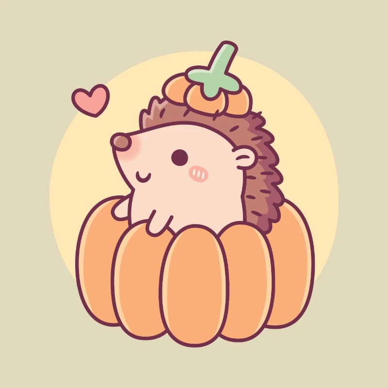 Mignon petit hérisson à la citrouille
