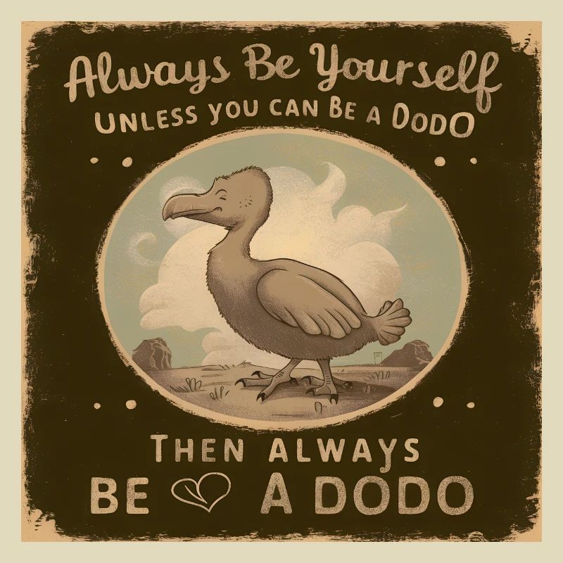 Sei Du selbst oder sei ein Dodo Vintage Design