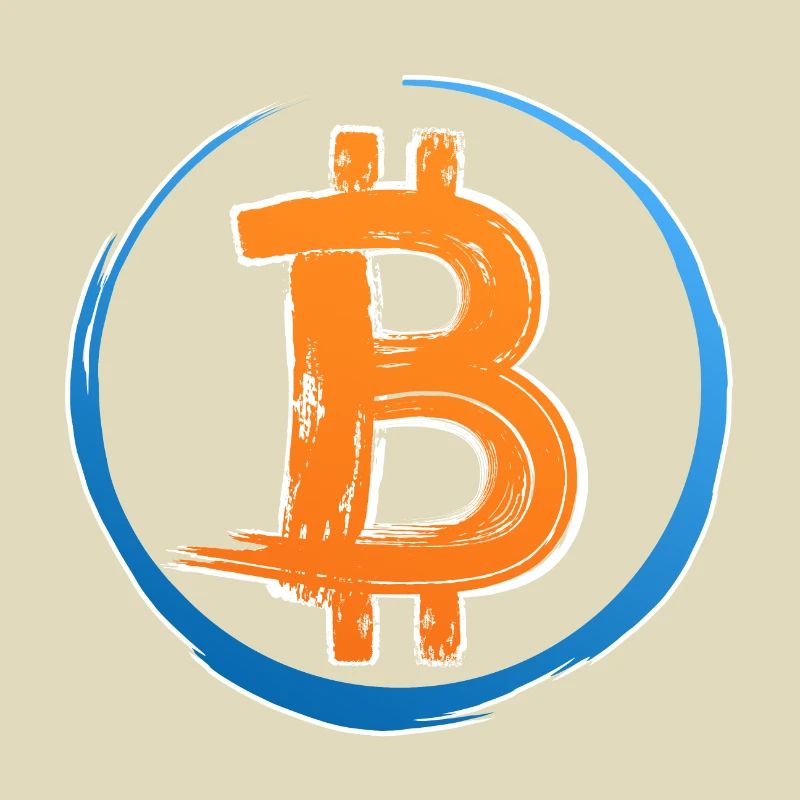 Bitcoin Logo painted Statement zu Krypto