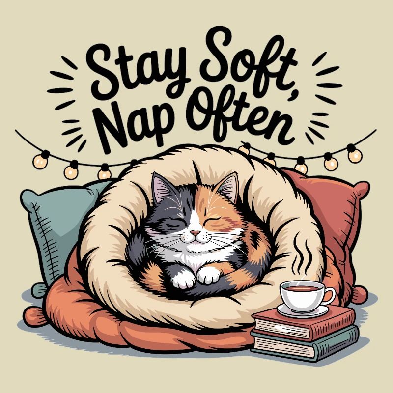 Restez doux, faites souvent la sieste – Chat câlin