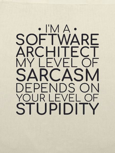 "Software Architect Sarcasm |Software Architektur"