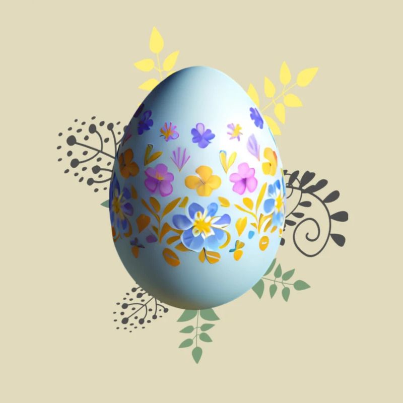 Floral Easter Egg