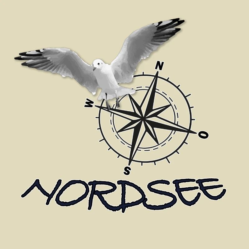 Nordsee - Möwe mit Kompass