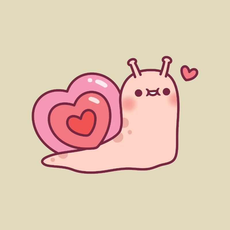 Cute Snail With Heart Shaped Shell