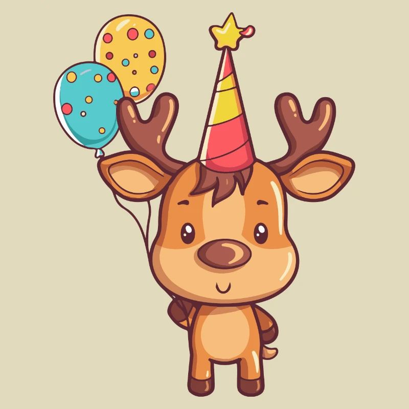 Elch Geburtstag Comic Niedlich