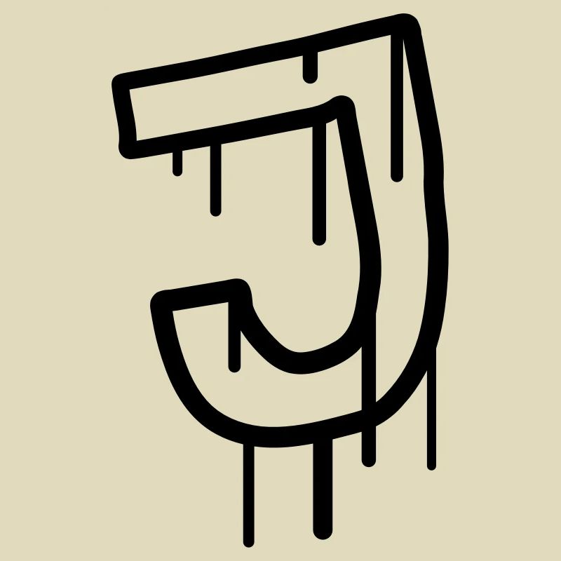 Timbre de graffiti lettre J