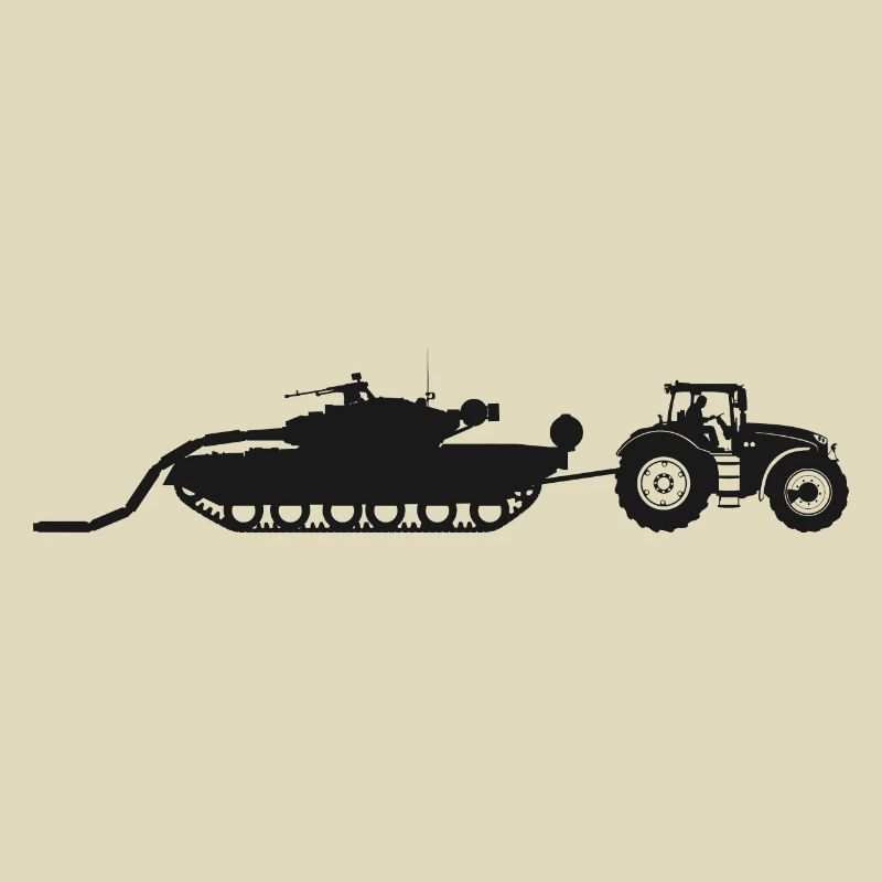 A tractor pulling a broken tank.
