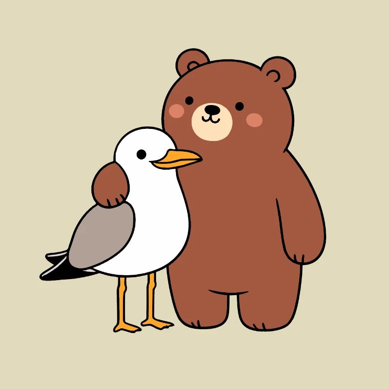 Moin Möwe Vogel Bär Freundschaft Liebe Umarmung