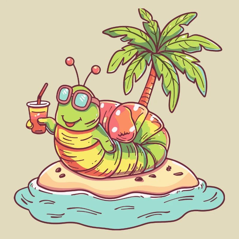 Worm Summer Beach Comic