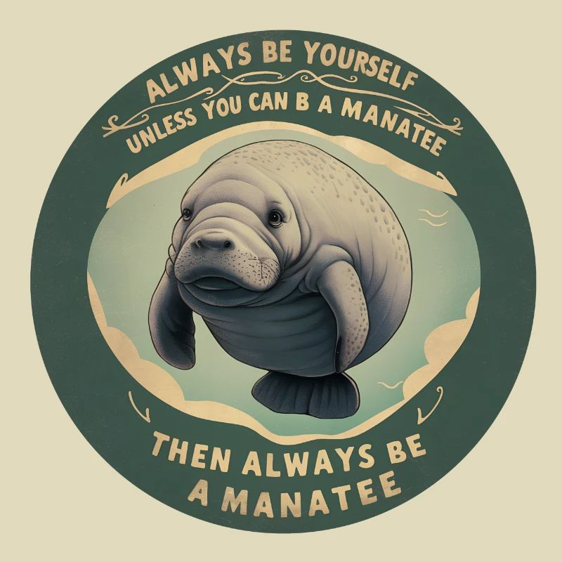 Sei Du selbst oder sei ein Manatee Lebensweisheit