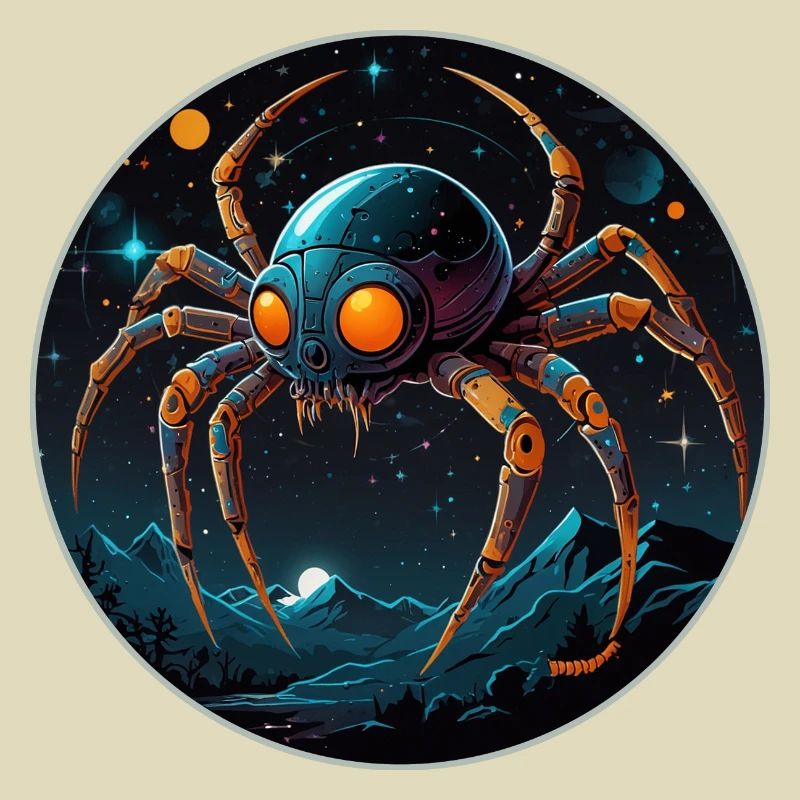 Araignée de l’espace dans l’espace en orbite