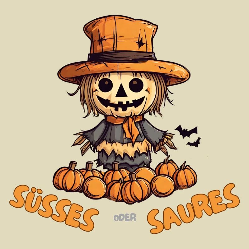 Süßes oder Saueres Halloween Vogelscheuche
