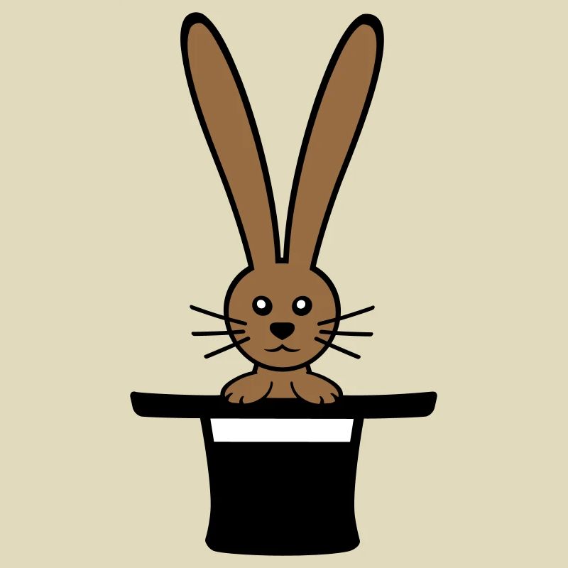 Lapin Chapeau Haut de forme Sorcier Lapin Sorcier Mignon