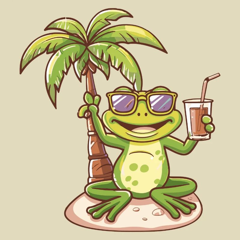 Frog Summer Beach Comic