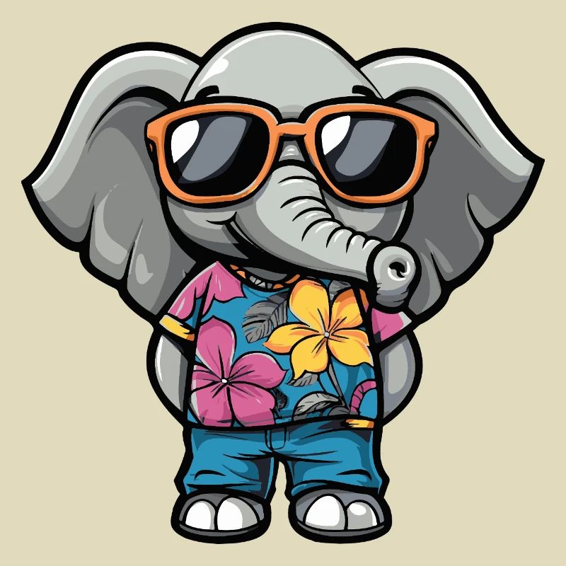Elefant Comic Urlaub