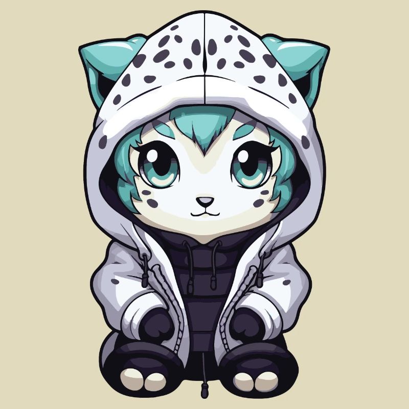 Snow Leopard Winter Leopard Comic Cute