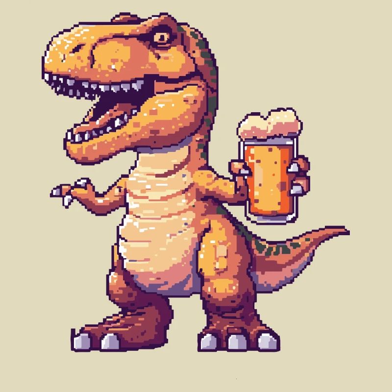 Dinosaurier T-Rex Bier Pixel