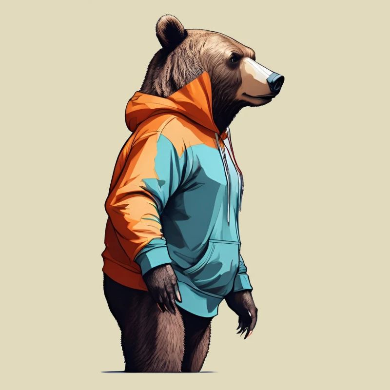 Ours avec sweat à capuche