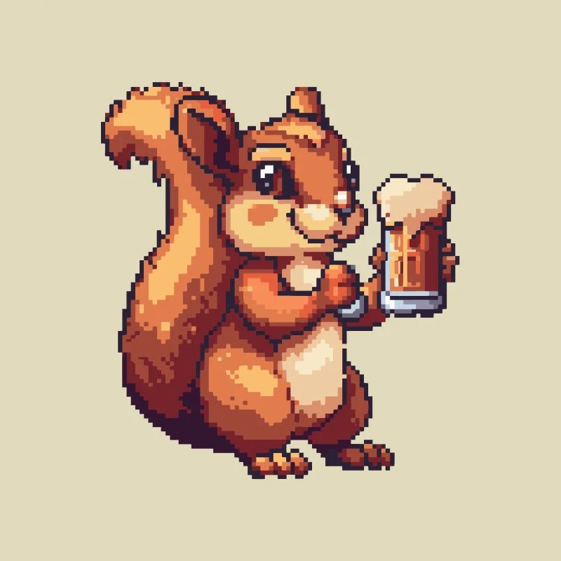 Squirrel Beer Pixel