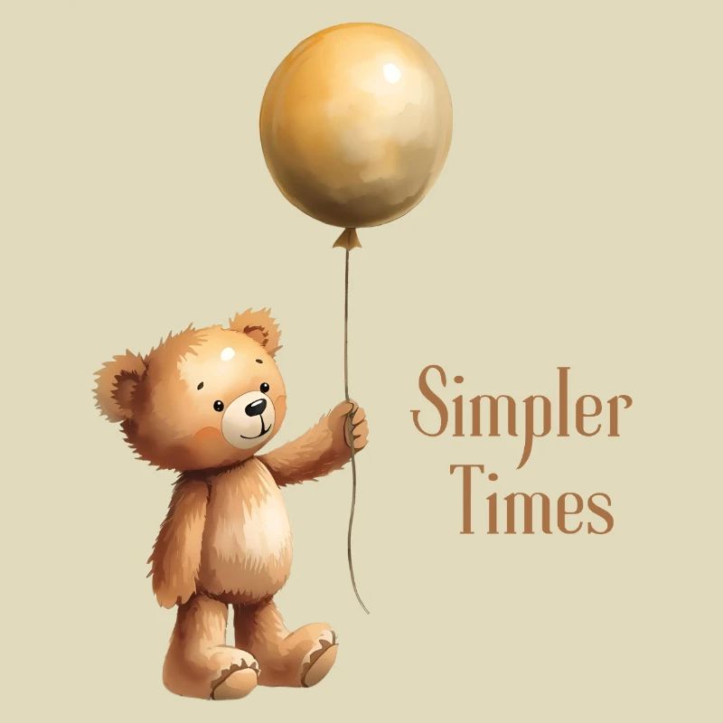 Teddy Bär mit Luftballon Simpler Times