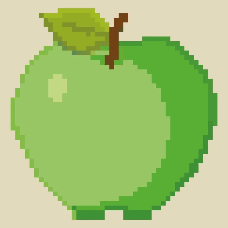 Retro Pixel Grüner Apfel