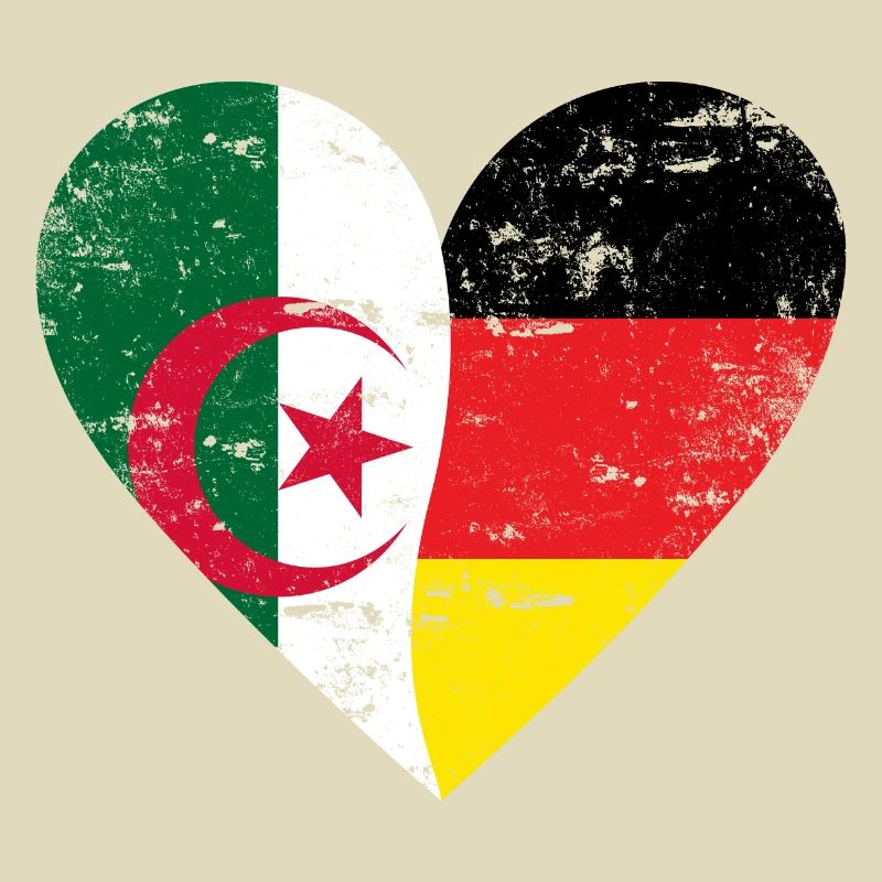 Algerien Deutschland Flaggenherz