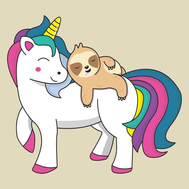 Faultier Reiten Einhorn