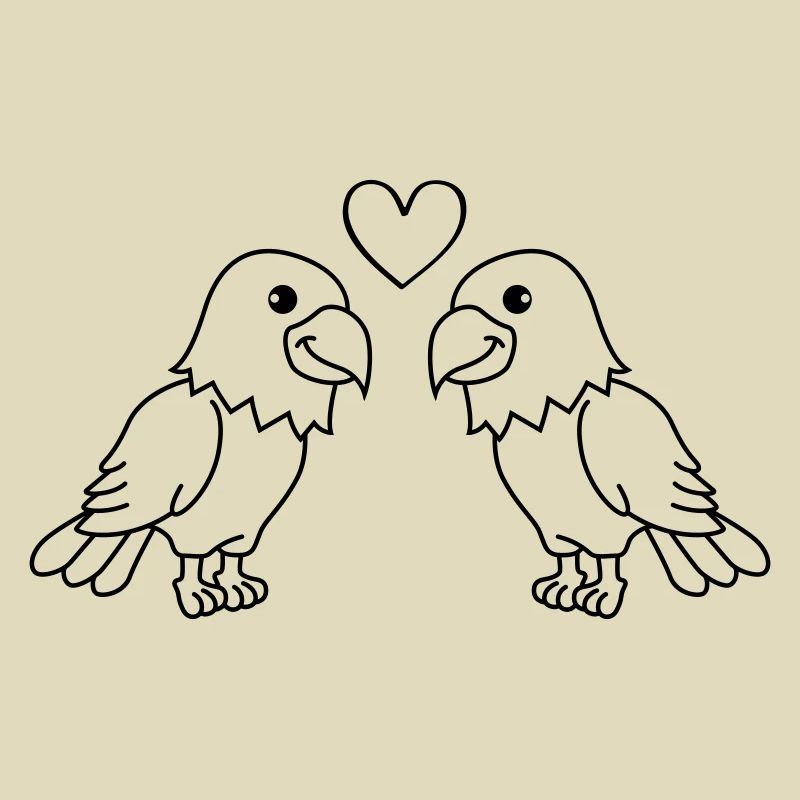 Adler Comic Paar Liebe