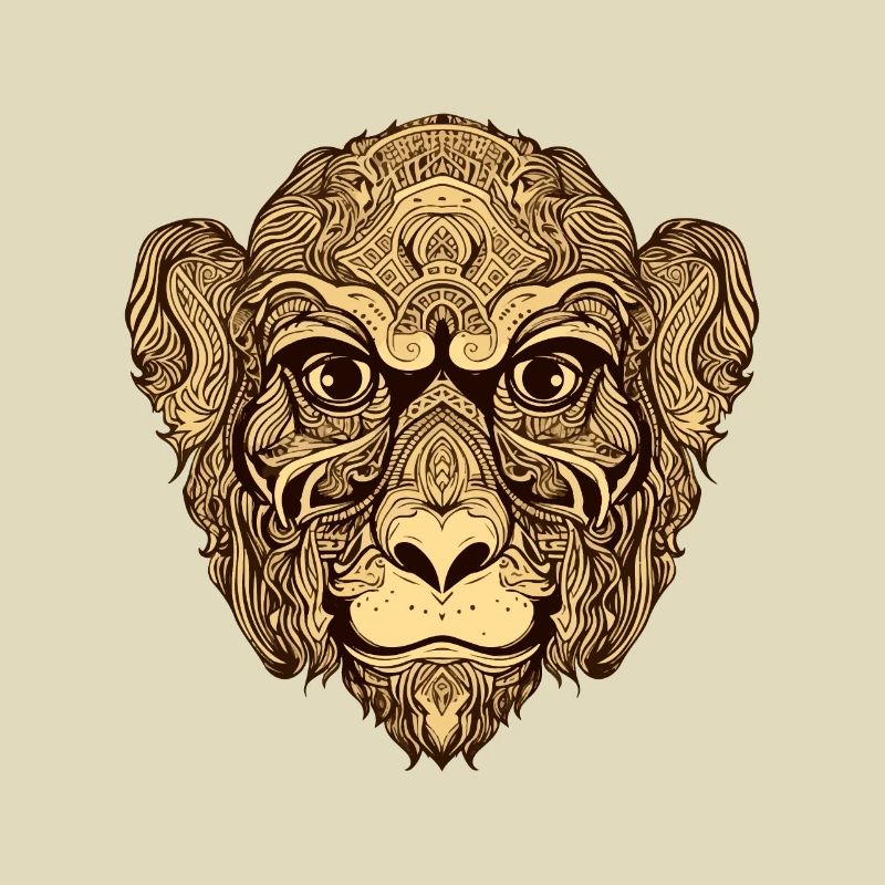 Affe Kopf Tier
