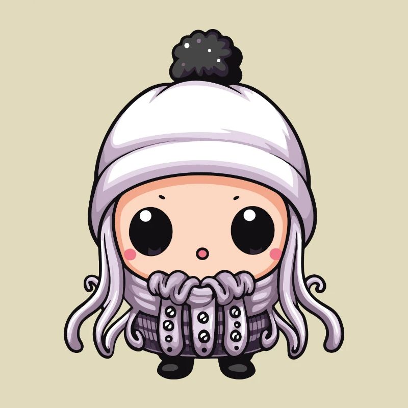 Oktopus Winter Krake Comic