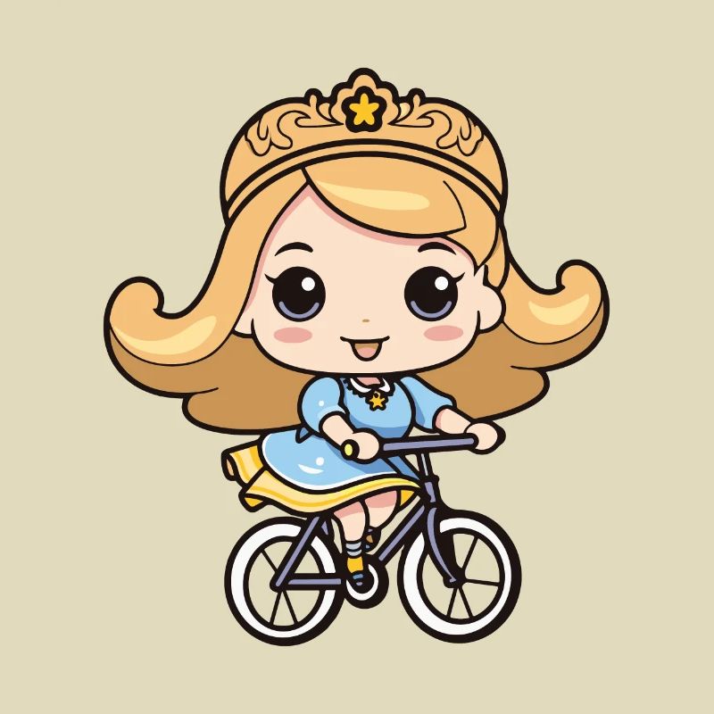Fahrrad Mädchen Comic