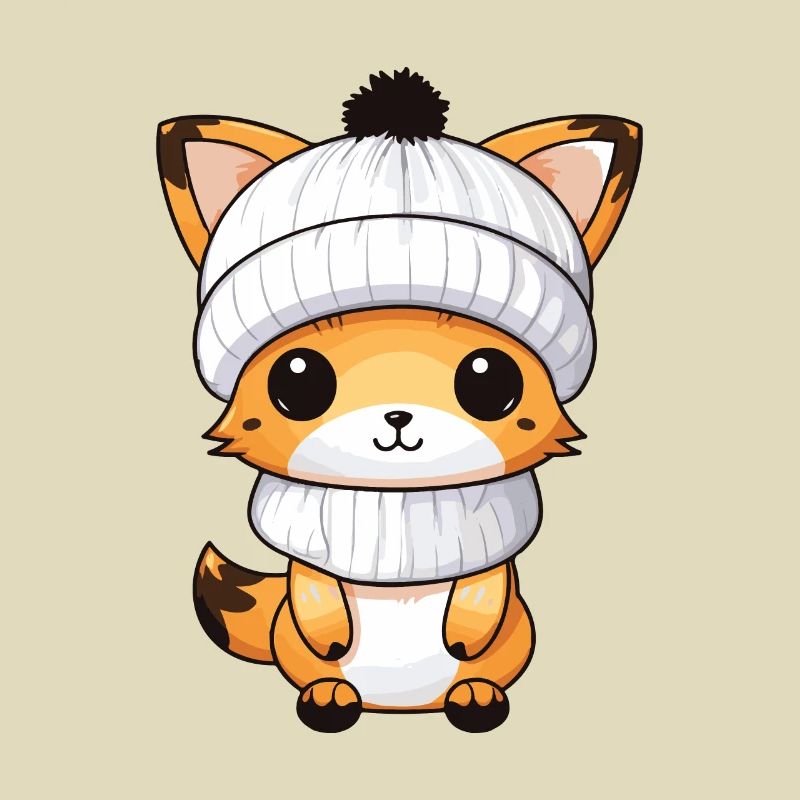 Fox Winter Comic Illustration