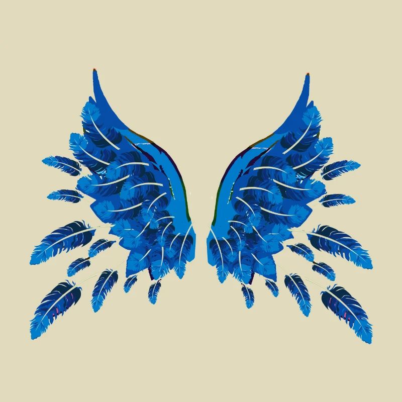 flügel,federn,blaue flügel,feder,malerei