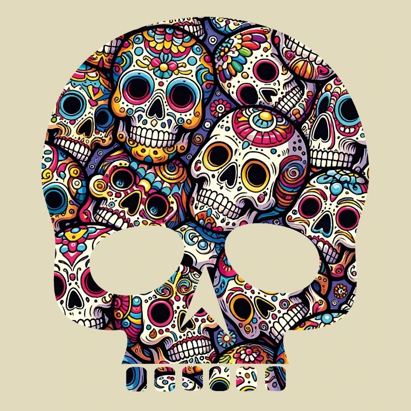 Colorful decorative skull pattern