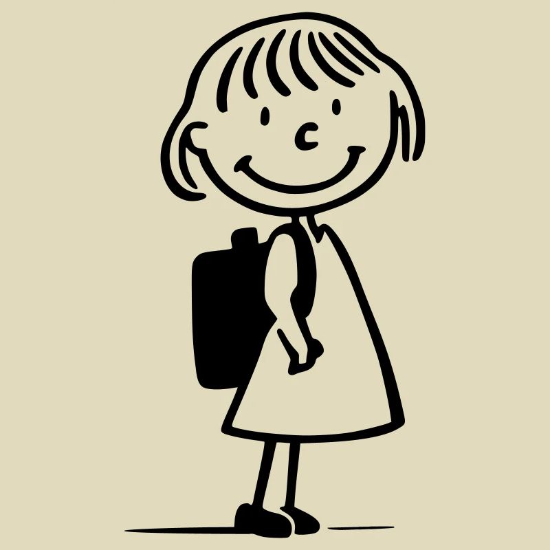 Comic-Mädchen Schulstart – Einschulung Design