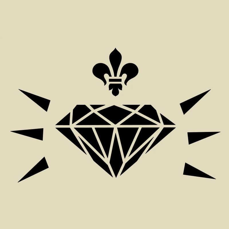 Diamant de lys / diamant avec fleur de lis (1c)