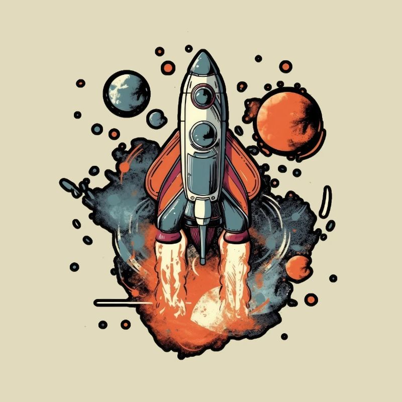 A Space Rocket Launch Through Space