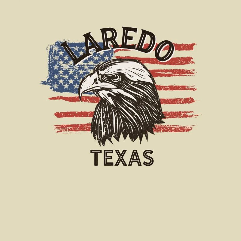 Drapeau des États-Unis Eagle Texas Vintage Laredo