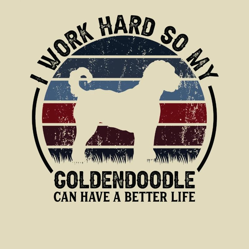 Work Hard Work - Retro Goldendoodle