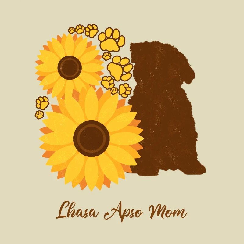 Sonnenblumenmutter - Lhasa Apso