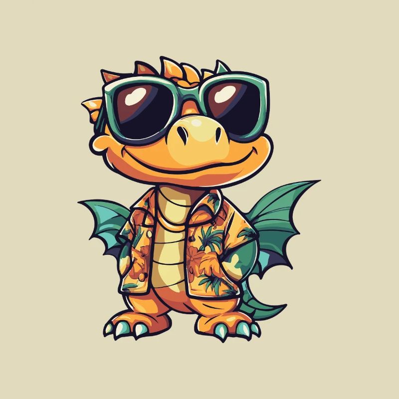Drache Comic Urlaub