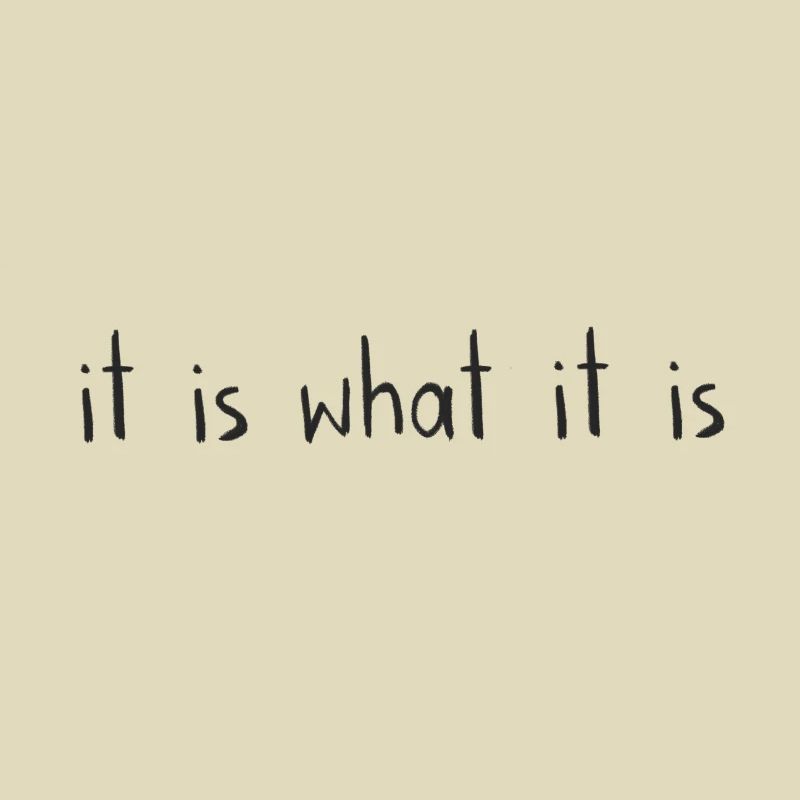 it is what it is