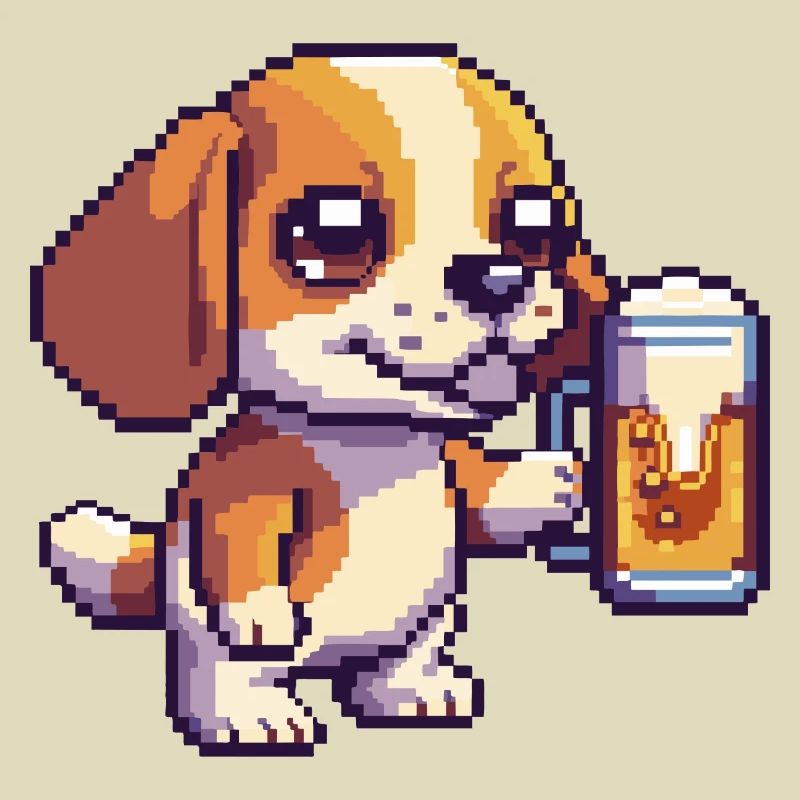 Beagle Hunde Bier Pixel