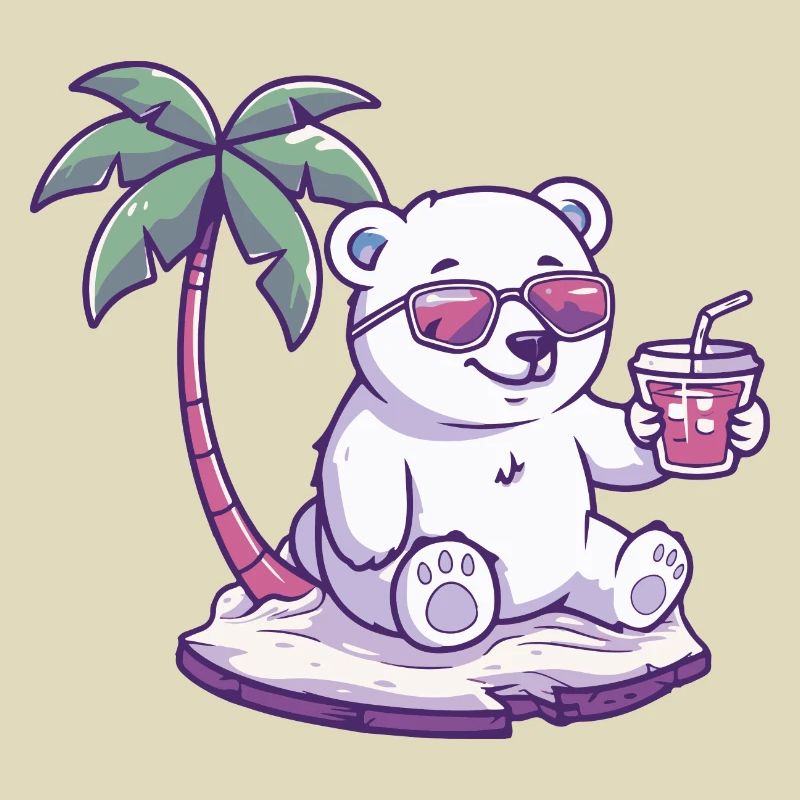 Polar Bear Summer Beach Comic