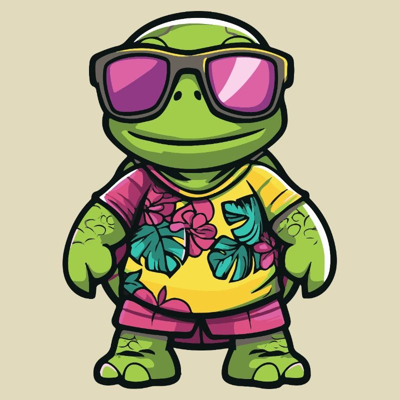 Schildkröte Comic Urlaub